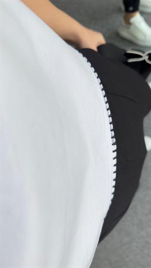 Sheer Nakışlı Beyaz Basic Tshirt