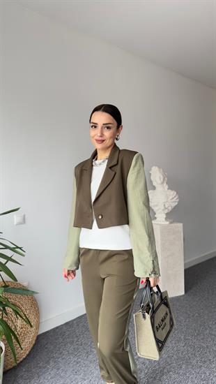 Tek Düğme Paraşüt Garnili Ceket