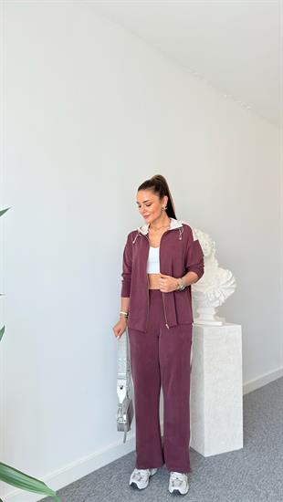 Bordo Labu Paraşüt Detaylı Modal Takım