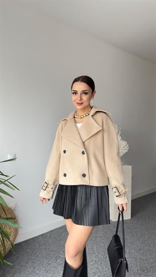 Massi Model Bej Kaşe Mont