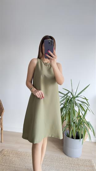 Marta Kolsuz Haki Basic Elbise 
