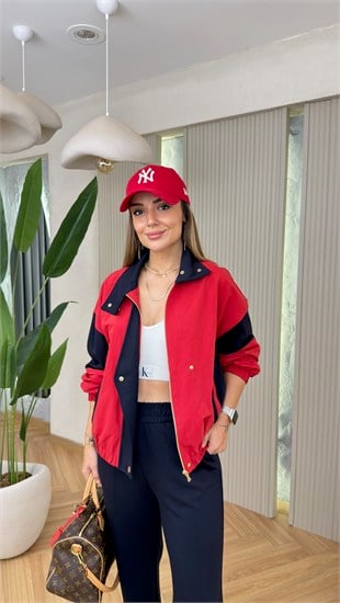 Kırmızı Lacivert Renk Geçişli Astarlı Ceket Pantolon Takım