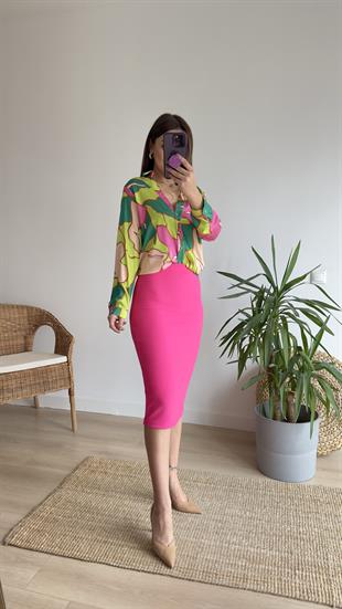 Pembe Midi Boy Etek