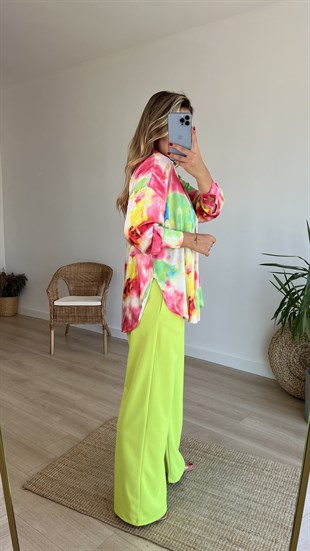 Zara Model Çok Renkli Saten Bluz