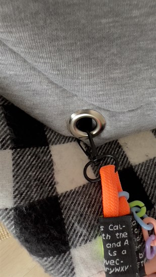 Ekose Detaylı Tasarım Gri Sweatshirt