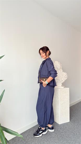 Lacivert Vika Brode Detaylı Paraşüt Takım