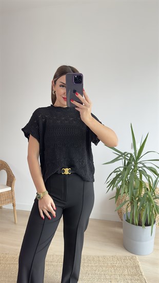 Kısa Kol Siyah Merserize