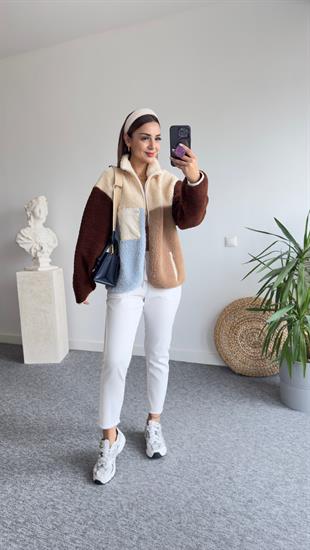 Orj Marka Renk Geçişli Peluş Ceket