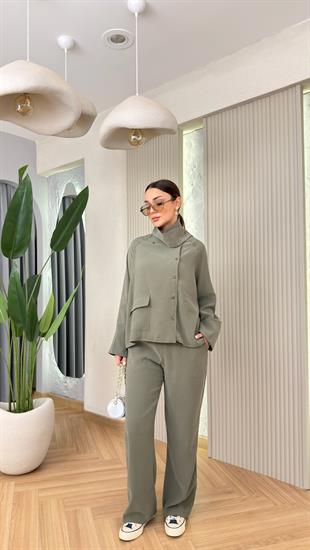 Yeşil Fular Yaka Tensel Takım