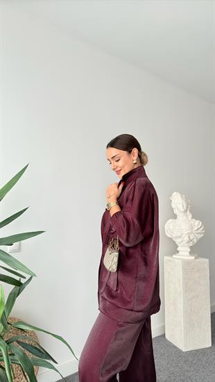 Bordo Vuaye Cep Detaylı Takım