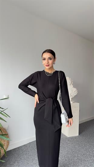 Orj  Model Ön Fiyonklu Çelik Örme Elbise
