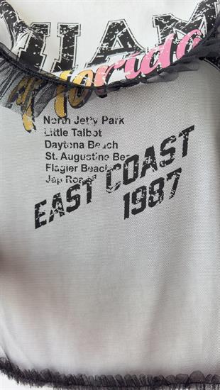 Tül Detaylı Baskılı Tshirt