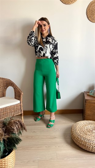 Yeşil Culotte Pantolon