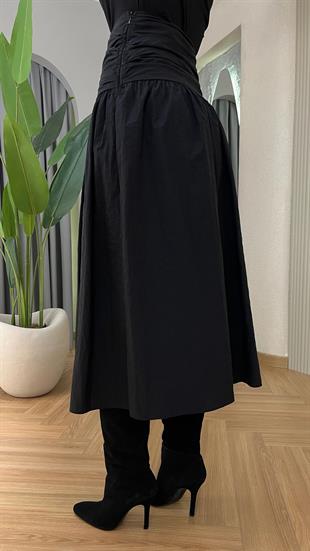 Lexus Siyah Bel Detaylı Siyah Etek 