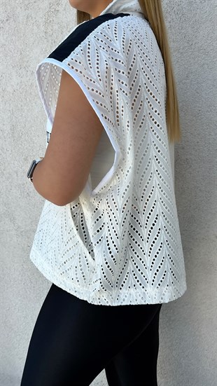 Twist Model Yazı Detaylı Tasarım Yelek