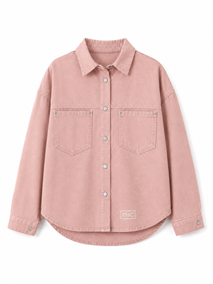Pembe Chıc Etiket Detaylı Ceket