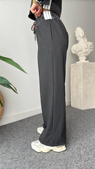 Linen Bel Detaylı Antrasit Pantolon
