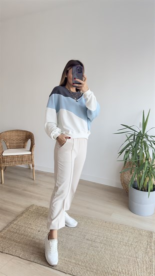 Renk Geçişli Mavi Sweat
