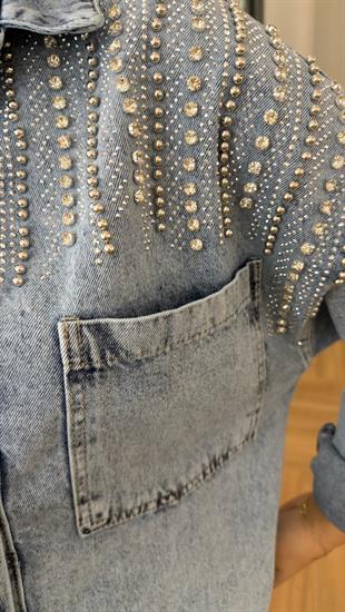 Linia Taş Detaylı Jean Ceket 