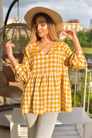 Orjinal Marka Kareli Bluz