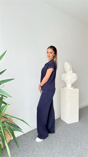 Lacivert Clemer Yarım Fermuar Modal Takım 