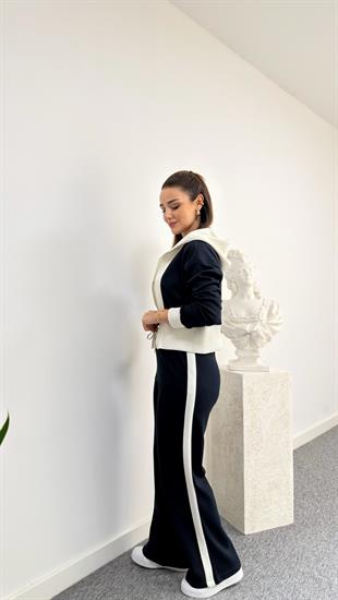 Lacivert Stiva Kapüşonlu Sweat Takım