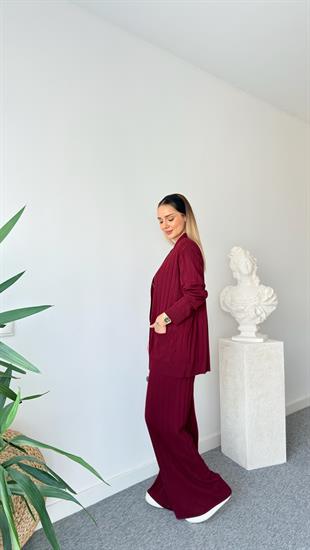 Bordo Jair Mevsimlik Triko Takım