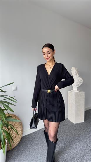 Ruben Piliseli Siyah Şort Tulum