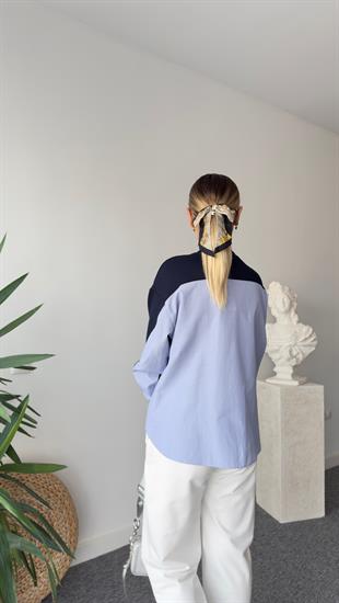 İnci Detaylı Sırt Poplin Lacivert Modal Sweat