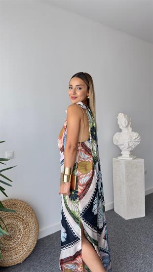 Adel Halter Yaka Desenli Zra Elbise
