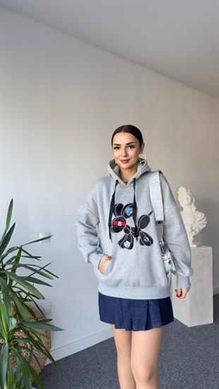 Tws Model Önü İşlemeli Şardonlu Gri Sweat