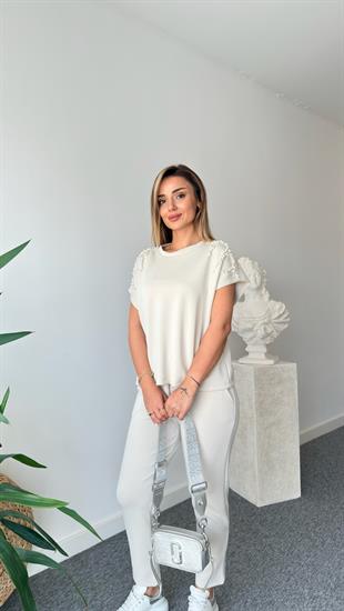 Bej Klara Premium İncili Modal Takım