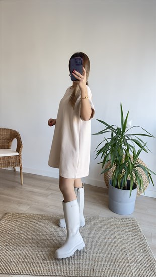 Kol Detaylı Taş Tunik Elbise 