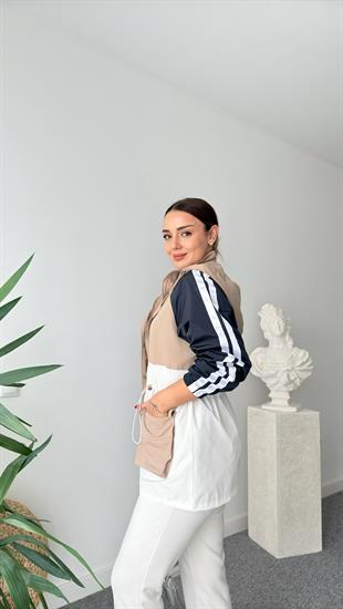 Cless Bel Büzgülü Renk Geçişli Ceket