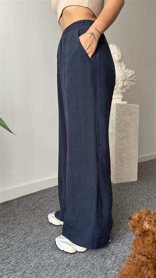 Lacivert Breva Bel Büzgülü Tensel Takım