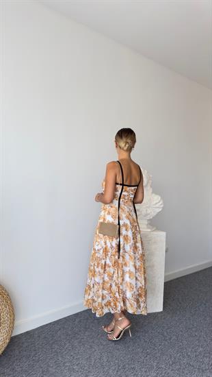 Sonia Zra Model Astarlı Sarı Şifon Elbise 