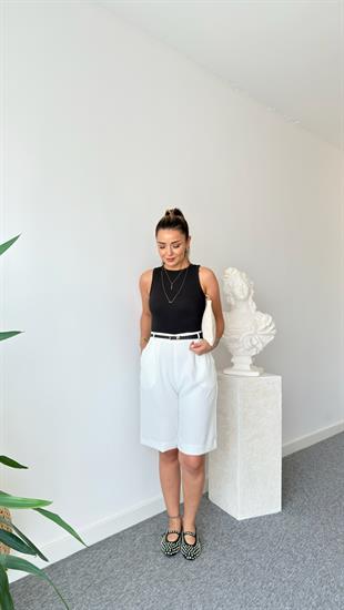 Şortlu Zra Model Kemerli Tulum