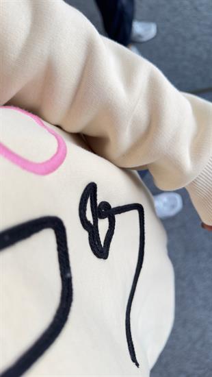 Yüz Figürlü Zra Model Bej Sweat