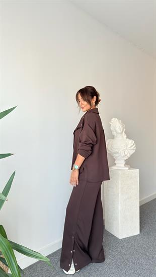 Kahve Koe Çıtçıtlı Modal Takım