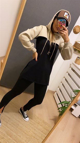 Crop Top Taş Sweatshirt