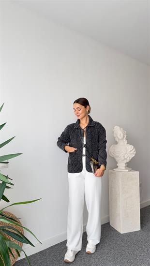 Zra Model Taş Detaylı Kapitone Jean Ceket