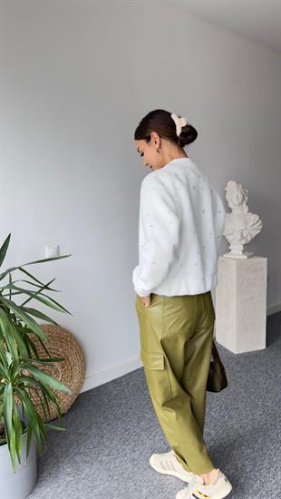 Cylie Zra Model Taşlı Ekru Bomber Ceket