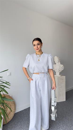 Mande Balon Kol Gri Tshirt