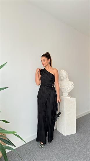 Kolsuz Usez Siyah Bluz Pantolon Takım