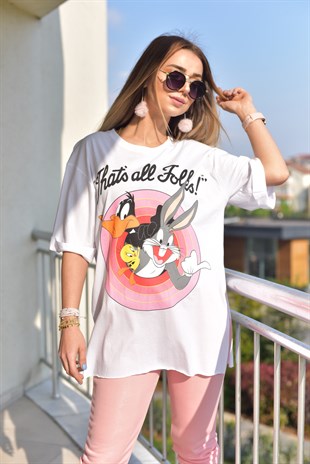 Duble kol Karakter Baskılı Tshirt