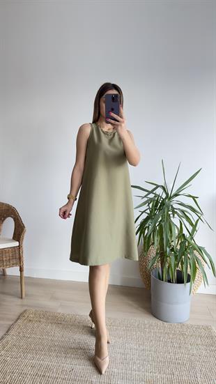 Marta Kolsuz Haki Basic Elbise 