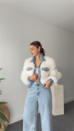 Nomi Kot Garnili Taş Detaylı Peluş Ceket