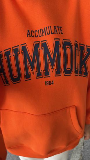 Hummock Yazılı Turuncu Sweatshirt