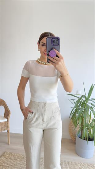 Zra Model Simli Ekru Bluz