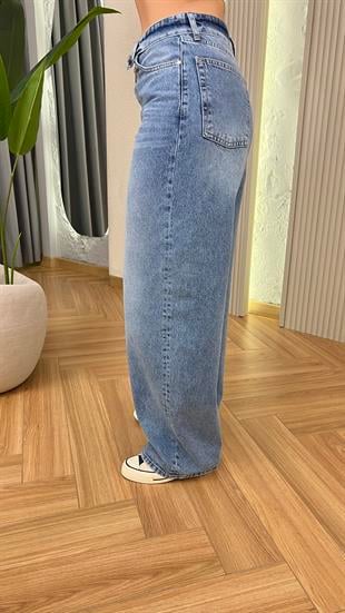 Daria Bel Detaylı Yıkamalı Baggy Jean